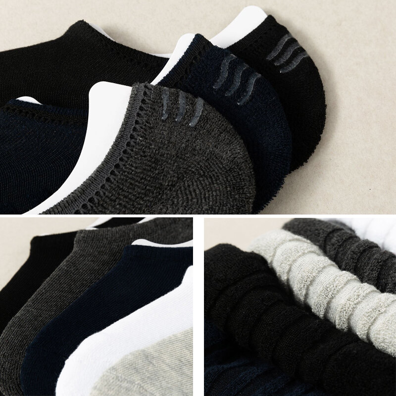 1 Paar Hoge Kwaliteit Handdoek Bodem Onzichtbare Sokken Mannen Ademende Katoenen Sport Sokken Casual Atletische Cut Short Sokken Groothandel