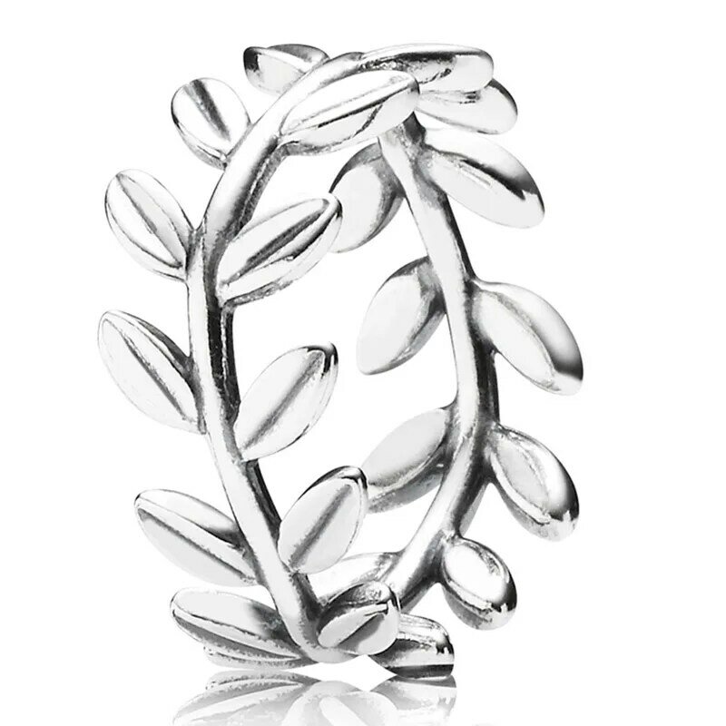 New 925 Sterling Silver Elevated Heart Eternity Entwined Rope Bands Asymmetric Stars Leaves Ring For Women Gift Fashion Jewelry