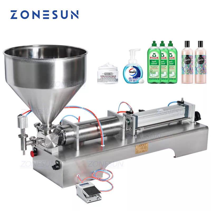 ZONESUN Fully Pneumatic Disinfectant Sprays Alcohol Hand Sanitizer Clean Gel Liquid Soap Bottle Dispenser Filling Machine