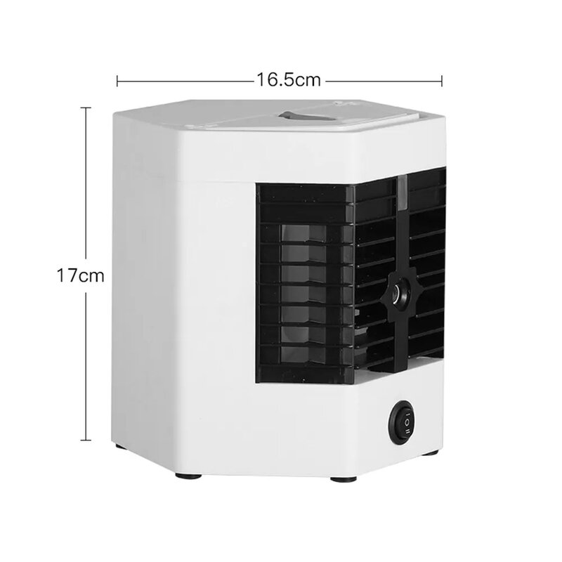 Ventilateur de climatisation électrique 3 en 1, mini refroidisseur d'air à faible bruit, 5V, 12W, 2 vitesses, portable, petit gérhumidificateur pour le bureau et la maison