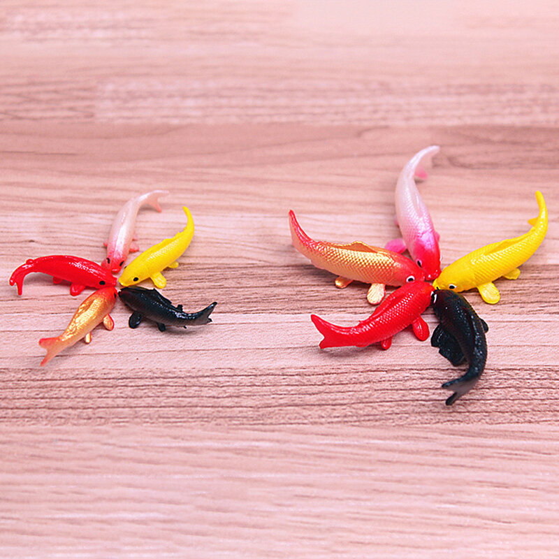 Casa de muñecas en miniatura de 1 piezas, modelo de cuenco de pez dorado Koi, accesorios de bricolaje, juguetes, calcomanías de casa de muñecas