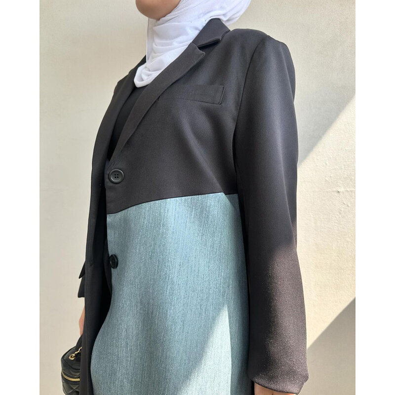 Abayas musulmanas elegantes para mujer, Blazer plano de botonadura única, trajes de dama de oficina hechos a medida, chaqueta de 1 pieza, trajes de alta calidad, 2024