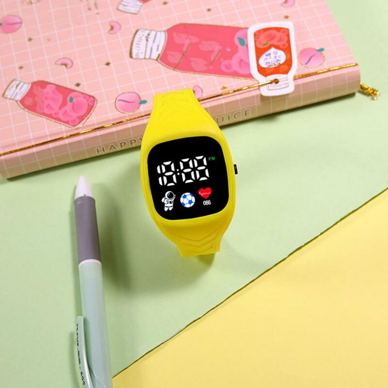 Soft Silicone relógio eletrônico Wristband, alça ajustável, LED, Dial Spaceman, Praça, Crianças, Estudantes