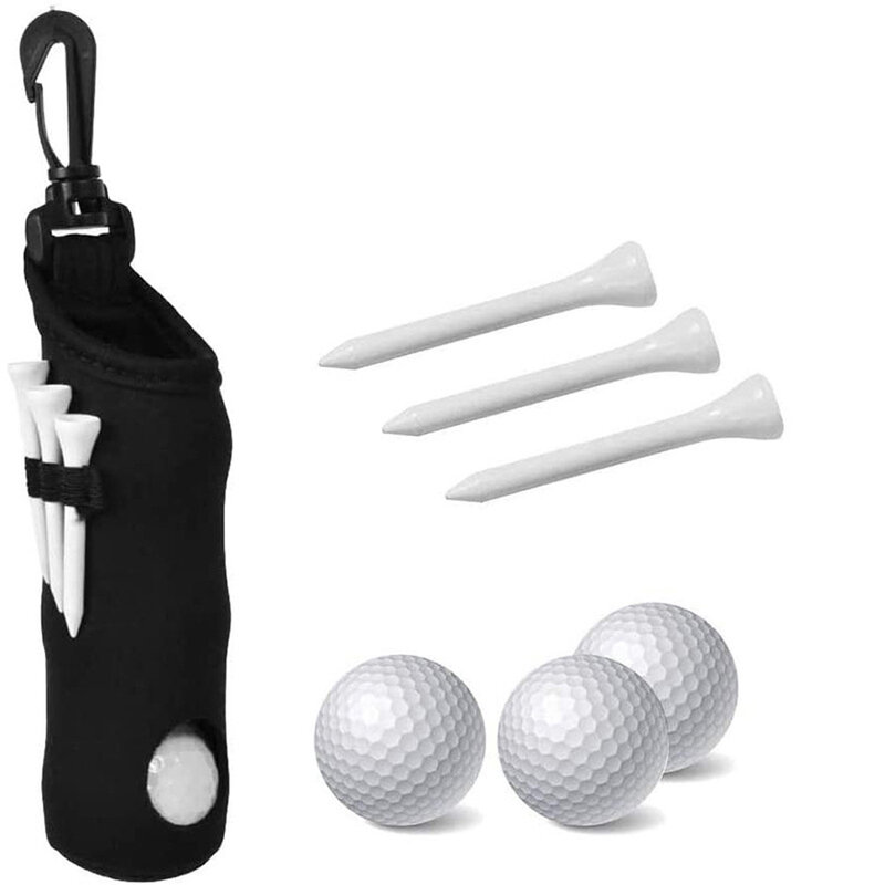 Golf Ball Carry Bag Pouch Neoprene Golf Ball Holder Keychain Belt Clip Golf Gifts Accessories For Outdoor Storage 21cm / 8.27"