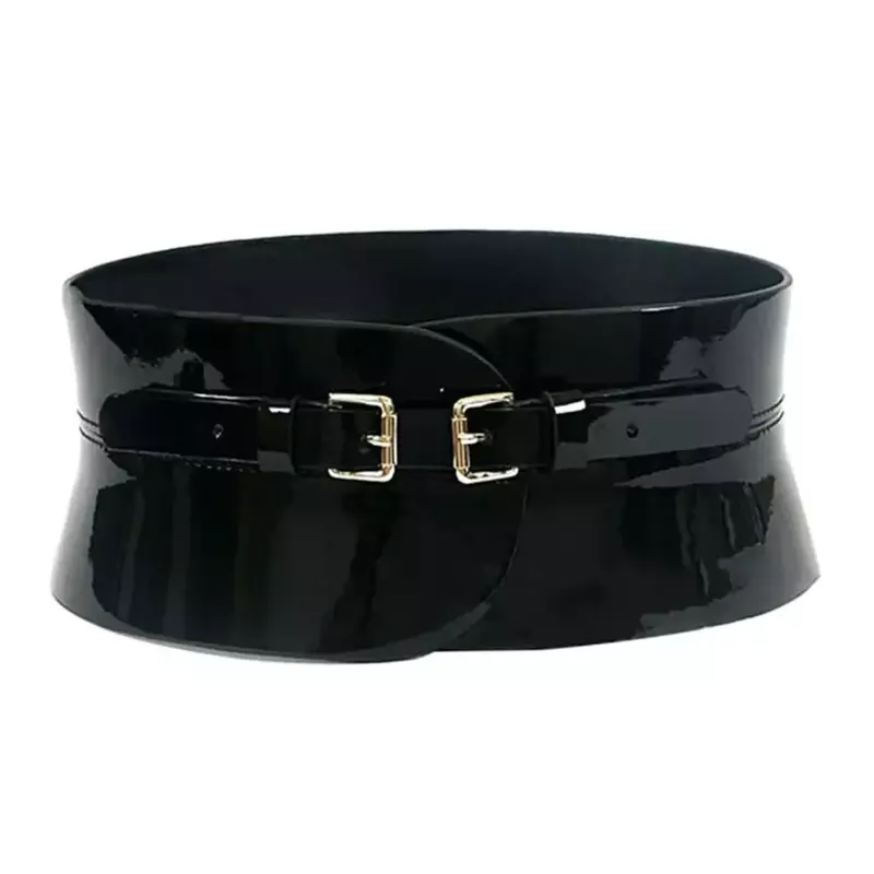 أحزمة حزام جلد سوداء للنساء ، معطف بتصميم للسيدات ، حزام خصر غير رسمي ، موضة عتيقة ، نوع زخرفي ، FCO222 ، جديد ،