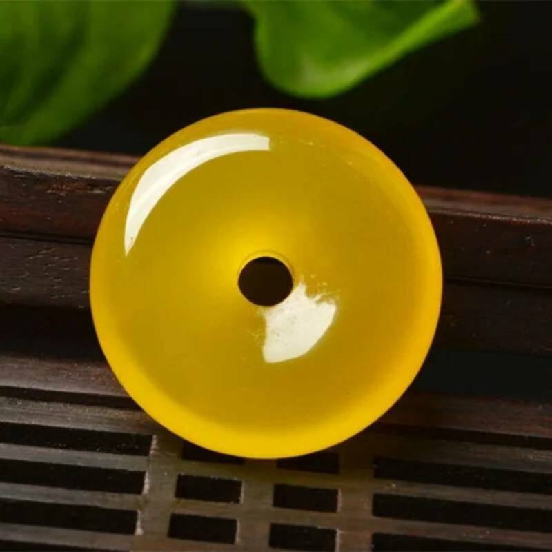 Natural Green Jade Donut Pendant Women Men Genuine Chrysoprase Charms Jewellery Ice Chalcedony Amulet Round Safety Buckle Gifts