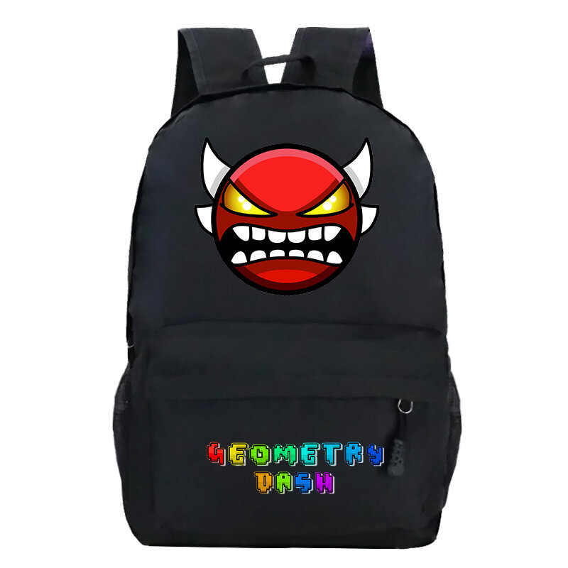 Large Capacity Backpack Geometry Dash Print School Bags for Boys Girls Funny Anime Backpacks Teenager Laptop Bookbag Men Bags