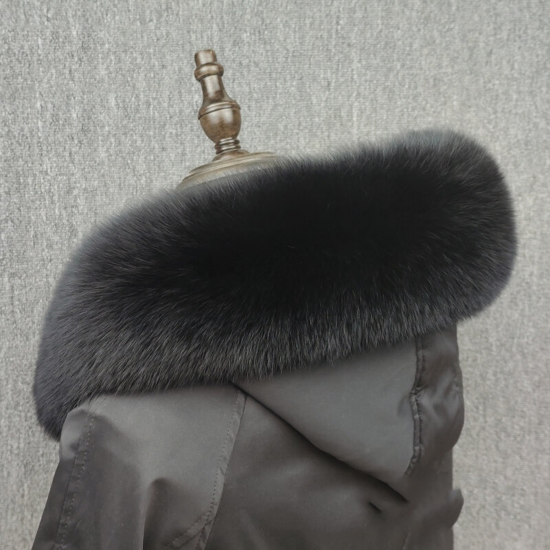 女性のためのキツネの毛皮の襟の冬のコート,フードの装飾,柔らかい冬の毛皮のスカーフ,さまざまな色で利用可能
