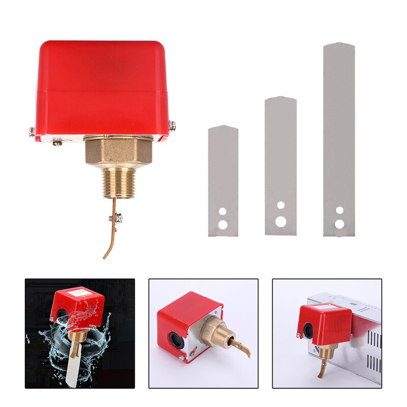 Water Flowing Switch G1/2 G3/4 G1 Resistive Loads Water Flowing Switch 0-0.8 MPa AC125V/3.5V Automatic Iron Paddle