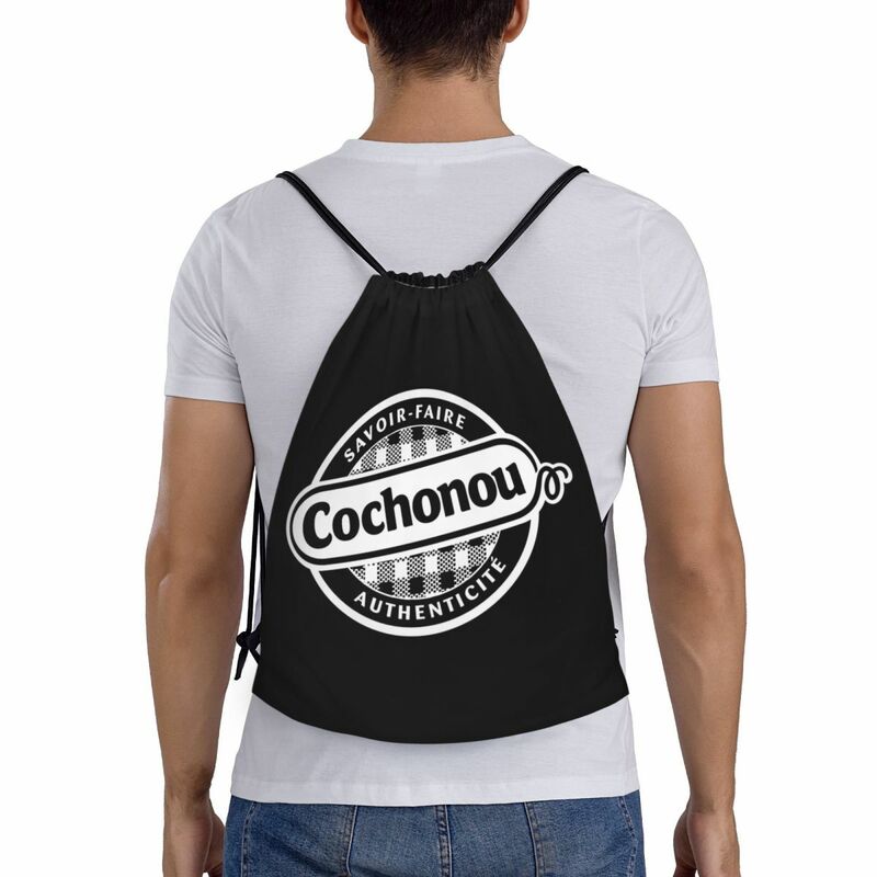 Cochonou Saucissons-Bolso con cordón para hombre y mujer, Mochila deportiva portátil para gimnasio, mochilas de entrenamiento