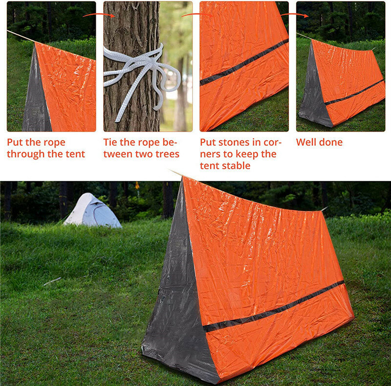 Namiot na zewnątrz schron ratunkowy 2-osobowy namiot ratunkowy może służyć jako awaryjne ciepło namiotu ratunkowego