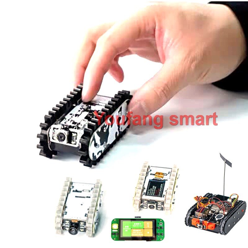 Esp32 Controle Remoto Tanque Modelo Metal Chassis Tractor Crawler Balance Car Mount Truck Robot Chassis para Wifi RC Scout Robot Car