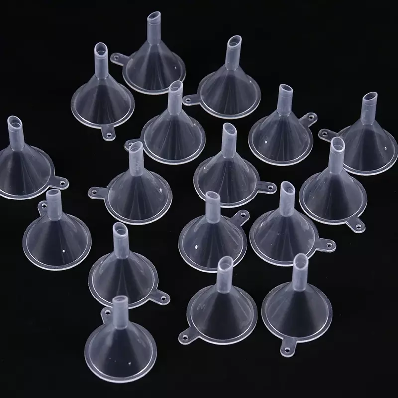 10PCS Mini Plastic Funnel Small Mouth Liquid Oil Funnels Laboratory Supplies Tools School Experimental Supplies