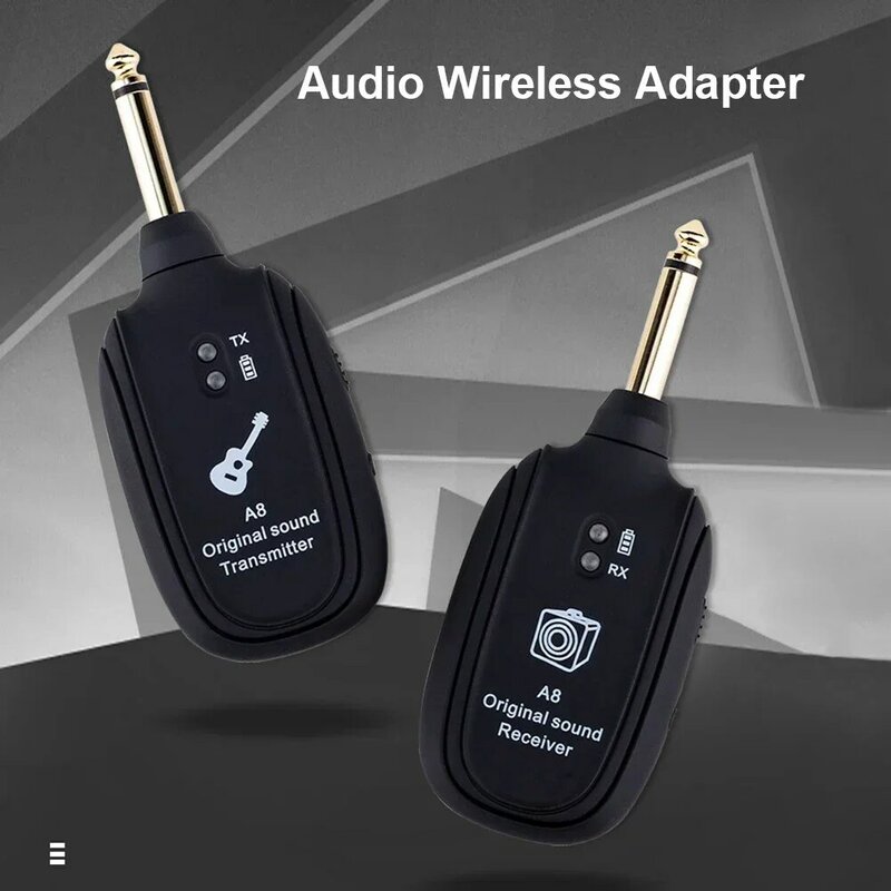 1Pair A8 Guitar Wireless System Transmitter Receiver Built-In Rechargeable Wireless Guitar Transmitter for Electric Guitar Bass