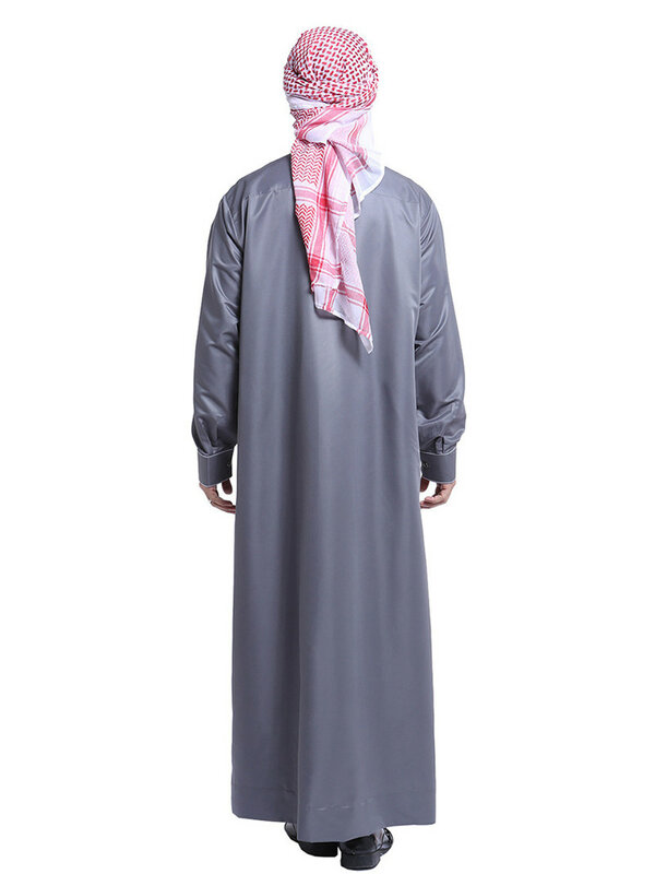 Dubai Saudi Muslim Men Jubba Thobe Islam Clothing Ramadan Abaya Thawb Long Sleeve Robe Wear Musulmane Caftan Jubah Arabic Dress