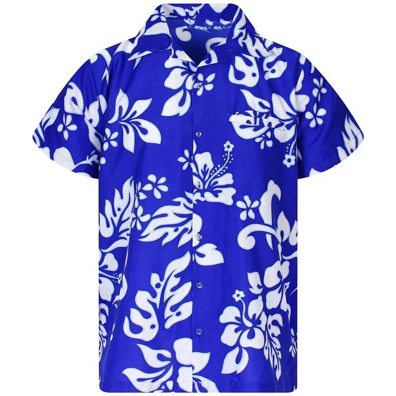 Camisa havaiana de manga curta masculina, padrão impressão 3D, lapela confortável, casual diário, trabalho, férias, verão