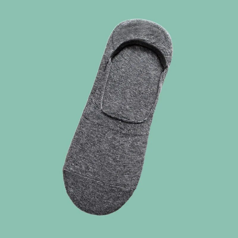 Calcetines náuticos de algodón antideslizantes para hombre, calcetín Invisible de silicona, color negro, alta calidad, 5/10/20 pares
