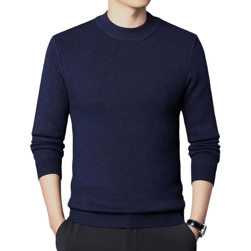 Men's Autumn and Winter New Half Turtleneck Solid Color Knitwear Fashion Casual Boutique Sweater Wholesale