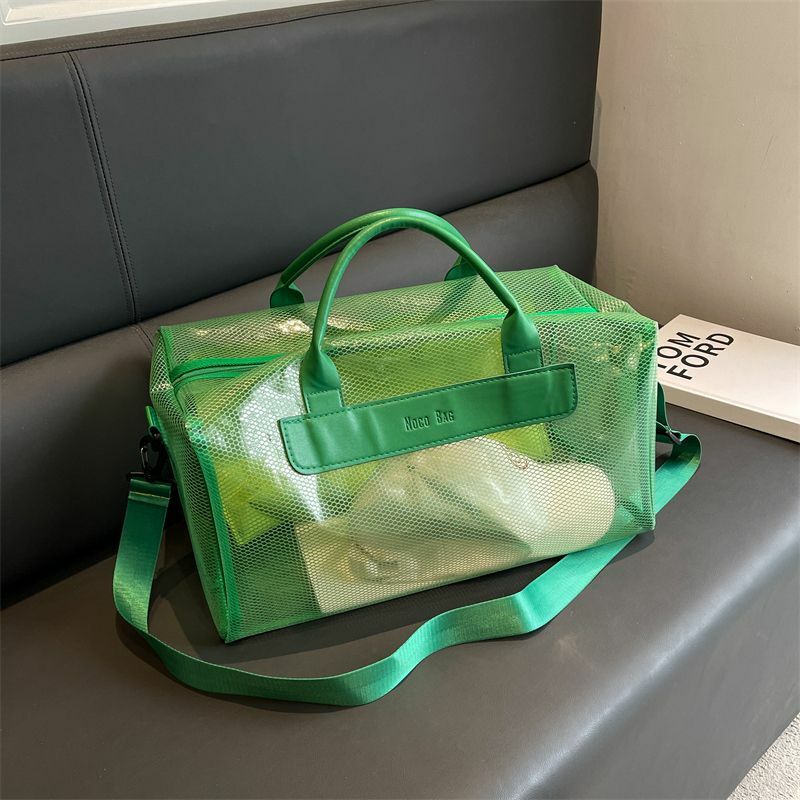 2024 New Travel Bag Women's Short Distance Transparent Fitness Bag Sports Waterproof Swimming Bag Storage Fashion Tote Bag