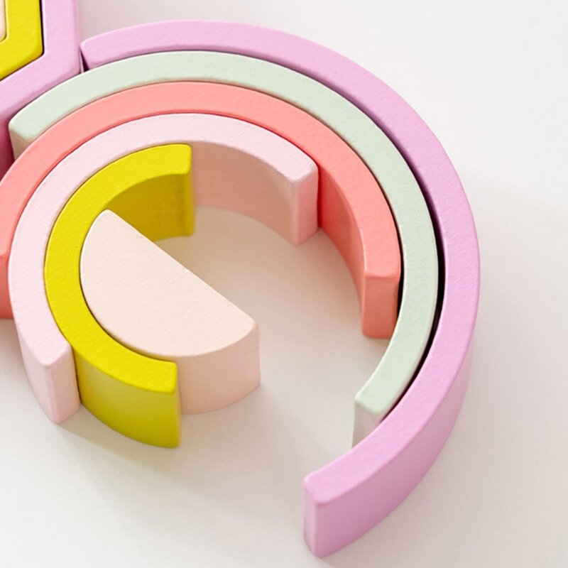 Q0KB Niedliches Stapelpuzzle aus Holz, pädagogisch wertvolles Balancier-Spielzeug für Kinder ab 3 Jahren