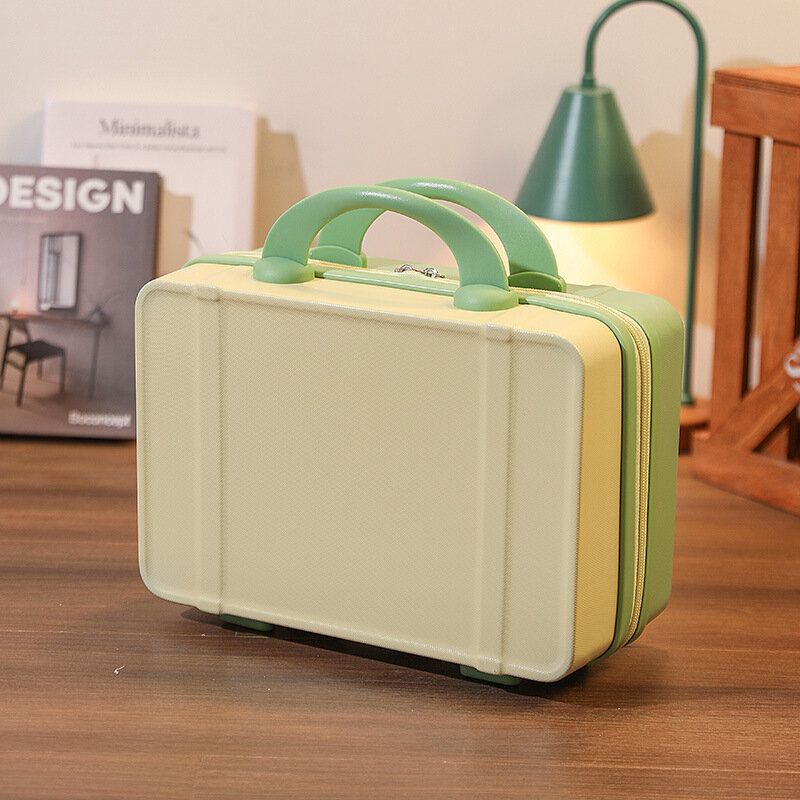 Petite valise couleur bonbon 14 pouces, petite boîte cadeau légère, sac de rangement pour cosmétiques, 009