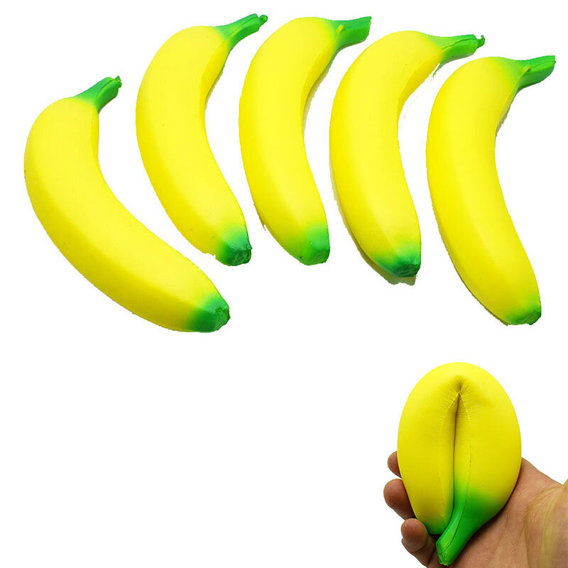 مكافحة الإجهاد اسفنجي الموز اللعب بطيئة ارتفاع جامبو اسفنجي الفاكهة ضغط لعبة مضحك الإجهاد المخلص تقليل الضغط الدعامة