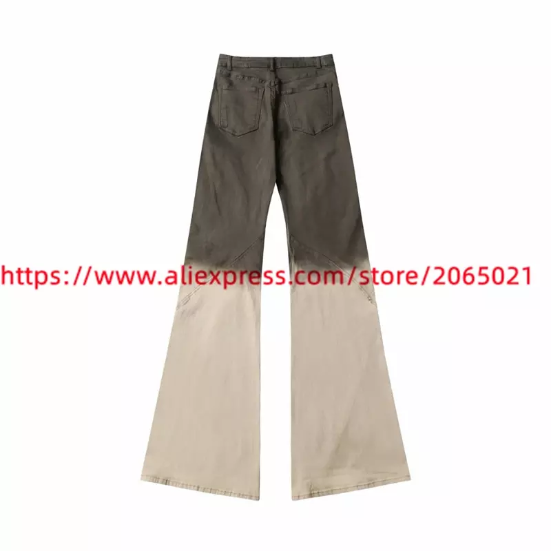 Brązowe Batik spodnie patchworkowe jeansy 1:1 wysokiej jakości mężczyzn kobiet prane spodnie do biegania