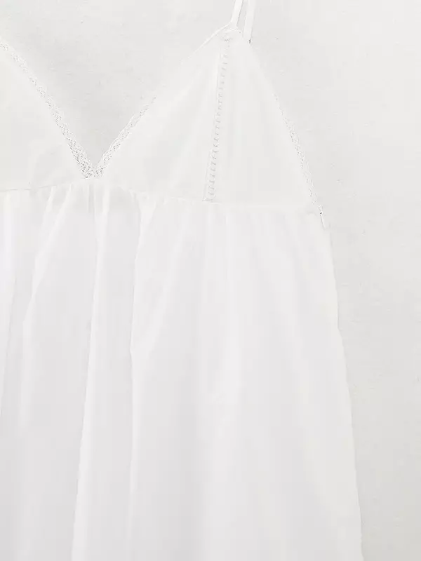 Damska nowa i wyjątkowa moda pionowa koronkowa dekoracja luźna zawieszona Mini sukienka Retro bez rękawów damska bez pleców sukienka Mujer