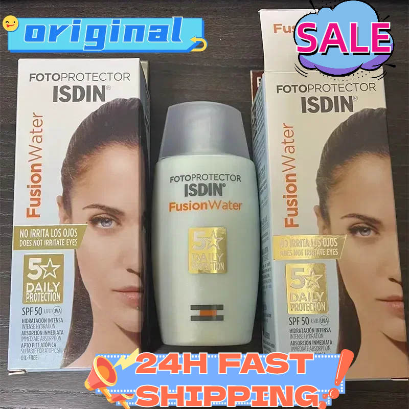 ISDIN-loción facial Original con protección solar SPF50 PA +++, crema de aislamiento de alta potencia, hidratante, calmante, blanco brillante, cuidado de la piel, 50ml