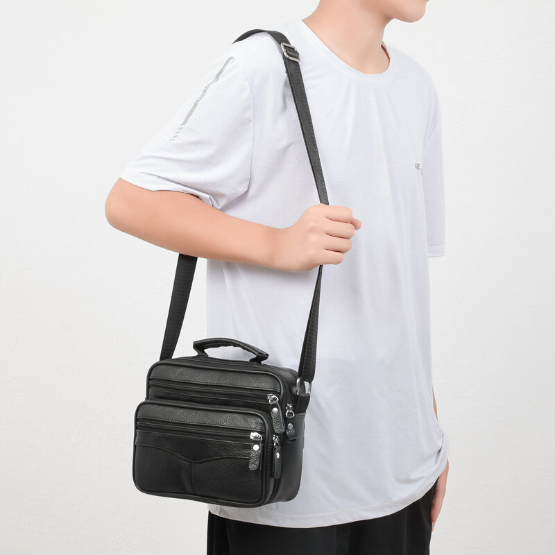 2023 saco de couro genuíno bolsas de negócios sacos de ombro masculino mensageiro sacos pequenos sacos crossbody para o homem bolsa de moda