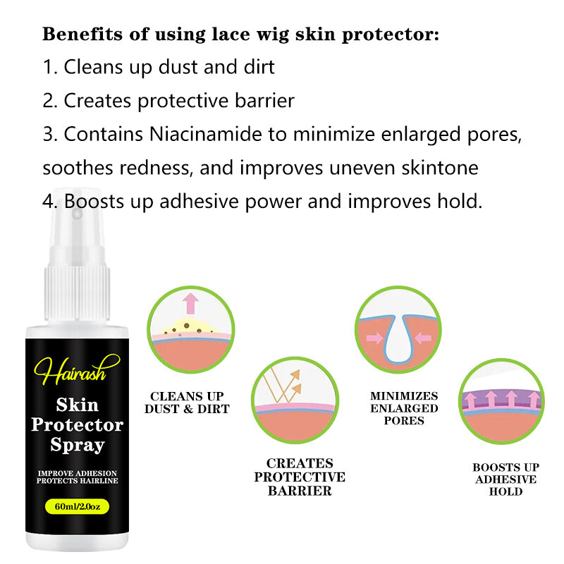 Spray Protector de cuero cabelludo para peluca de encaje, Spray Protector de piel, fuerte sujeción, adhesión duradera