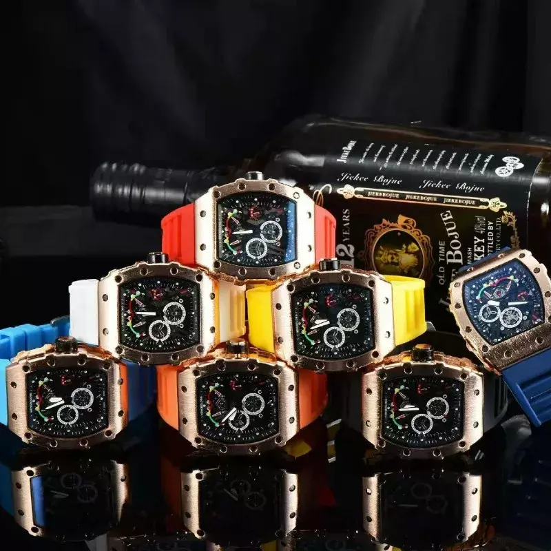 Relógio vintage impermeável masculino e feminino, Top RM, Luxo, AAA Brand, Automático, 3 pinos, movimento esportivo, brilho no escuro, novo, 2024