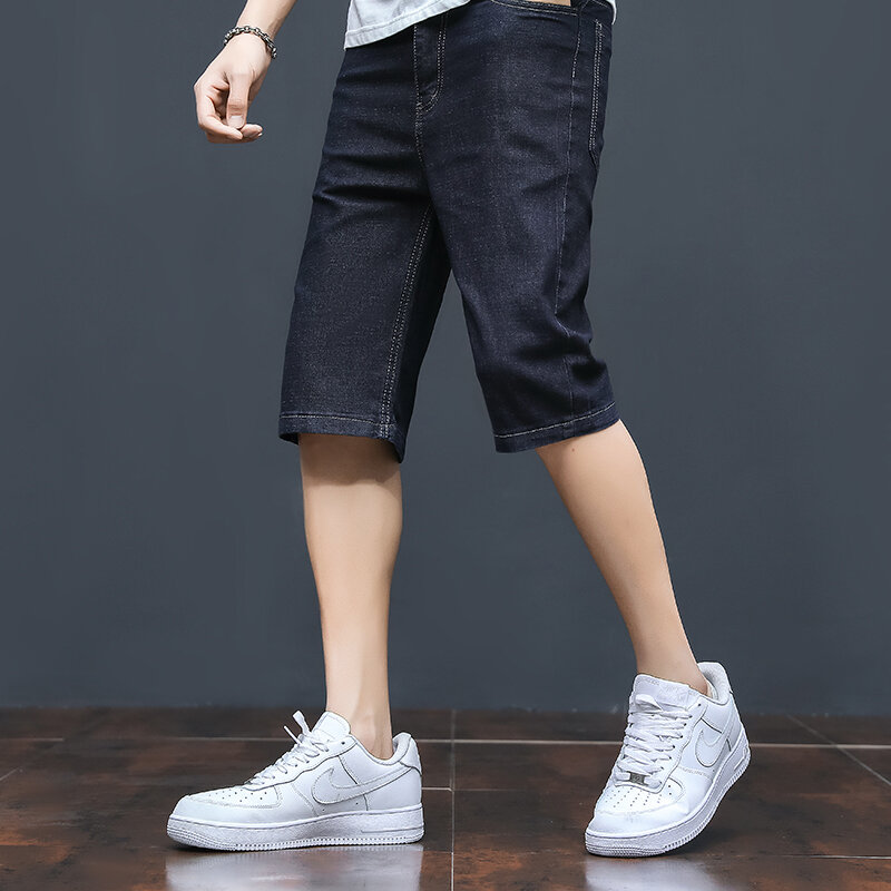 2022 verão estilos masculinos calças de brim clássico elástico para homem estiramento-ajuste fino calças de brim negócio casual estilo clássico