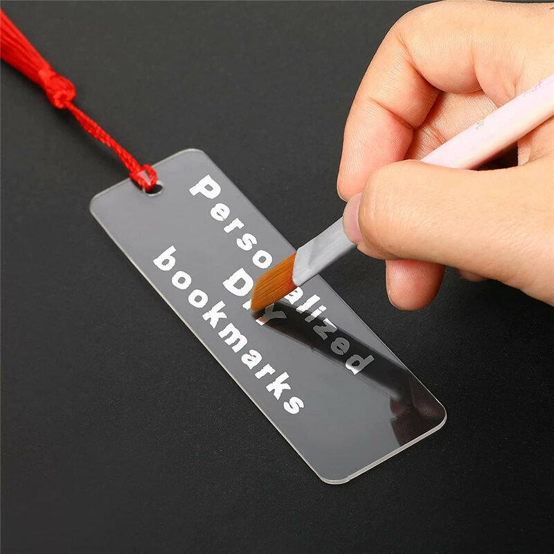15pcs Blank Bookmark Acrylic Blank Bookmarks With Tassels Diy Unfinished Bookmarkers Colorful Crafts Decors Ornaments Tags Gift