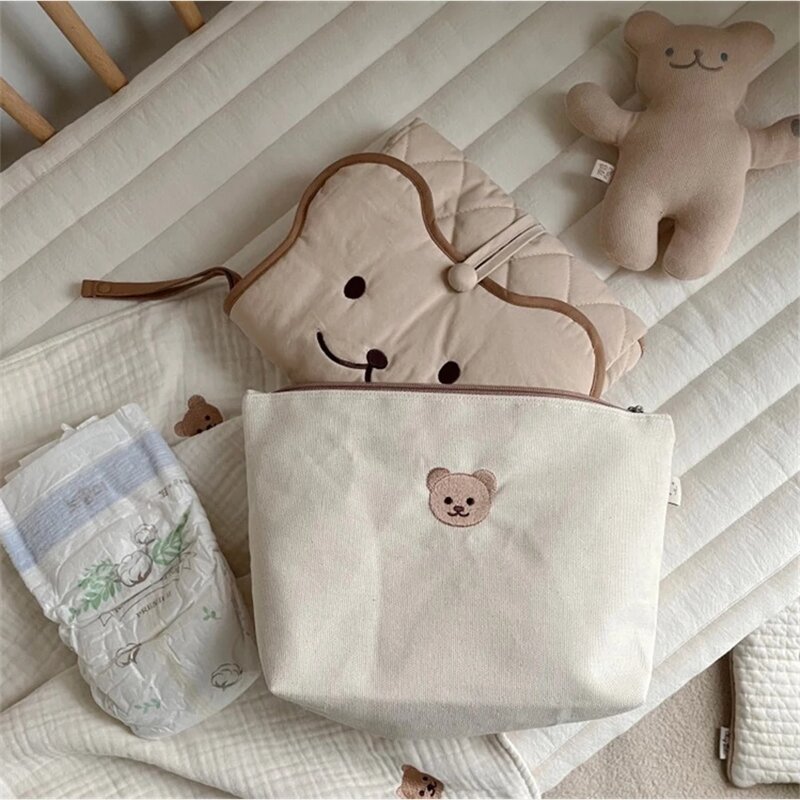 Customized Baby Diaper Storage Bag Name Embroidered Baby Portable Diapers For Outdoor Use, Bottle Milk Powder Diaper Bag