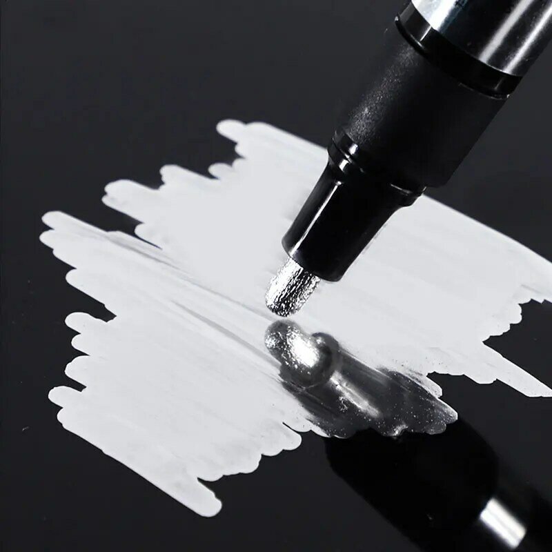 Pennarello argento cromato pennarello per vernice fai-da-te specchio finitura cromata liquida acqua metallizzata resistente ai raggi UV accessori per penne artigianali