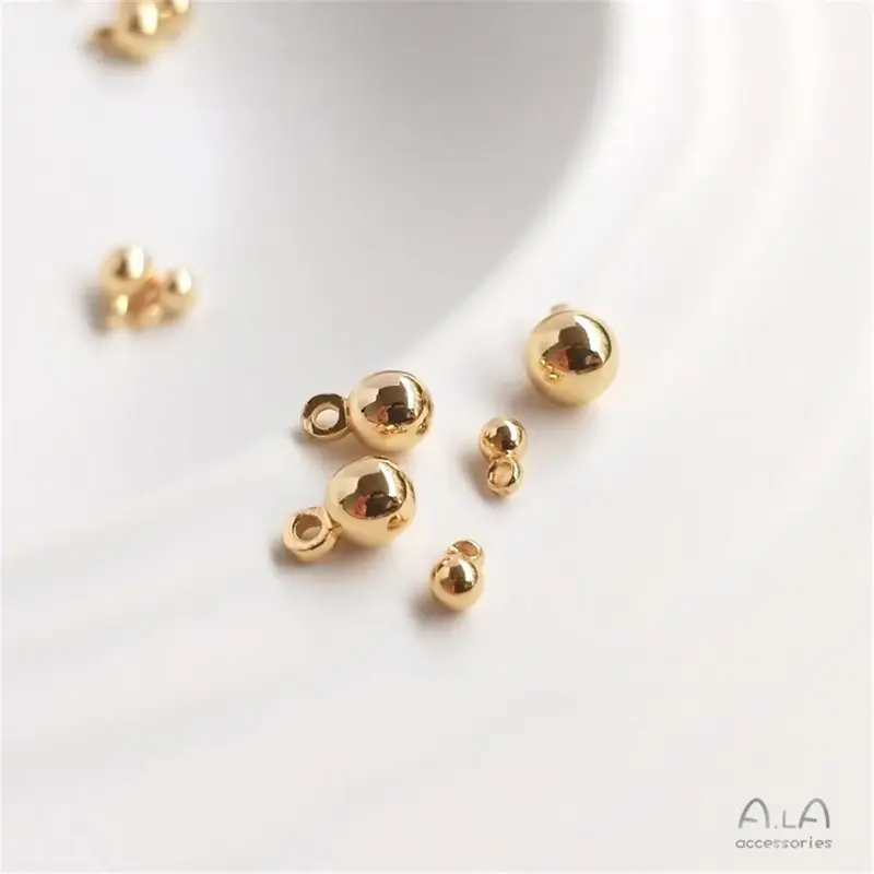 14K Ouro Monocromático Beads para DIY Pulseira e Tornozeleira, Jóias Acessórios, Materiais, D060