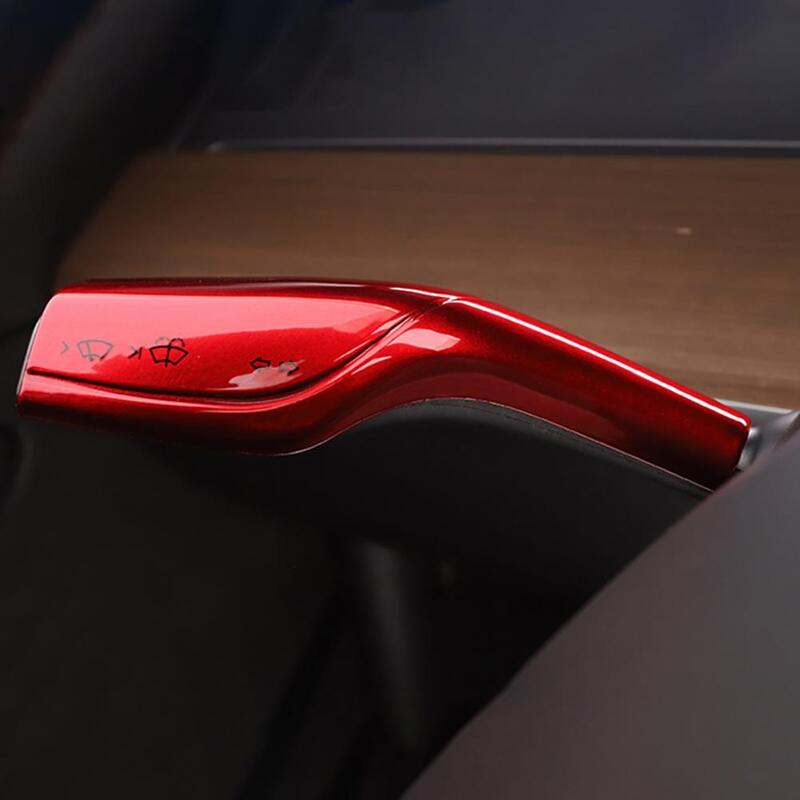 Чехол рулевого стержня двойного дизайна, чехол рычага переключения передач из углеродного волокна, Стильный чехол рулевого стержня из АБС-пластика для Tesla Model 3 Y