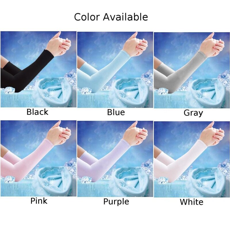 Women Sleeve Sun Protection Outdoor Sport Cycling Running Ice Silk Cover Cuff For Daily,Beach,Outdoor Sports, Driving