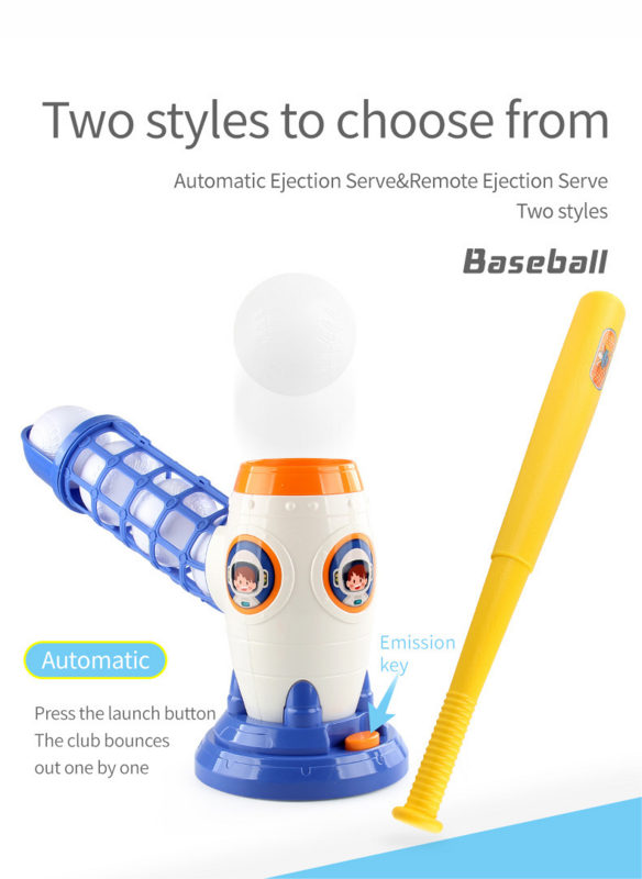Mainan anak laki-laki mesin katapel otomatis set permainan anak bola olahraga peluncur Baseball mainan elektrik roket RC anak-anak