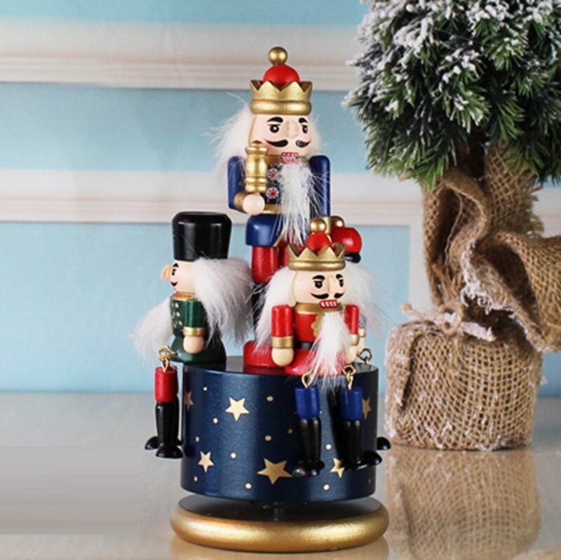 Schiaccianoci bambini compleanno casa decorazione natalizia carillon fai da te in legno schiaccianoci giocattolo artigianato carillon Set regalo di natale