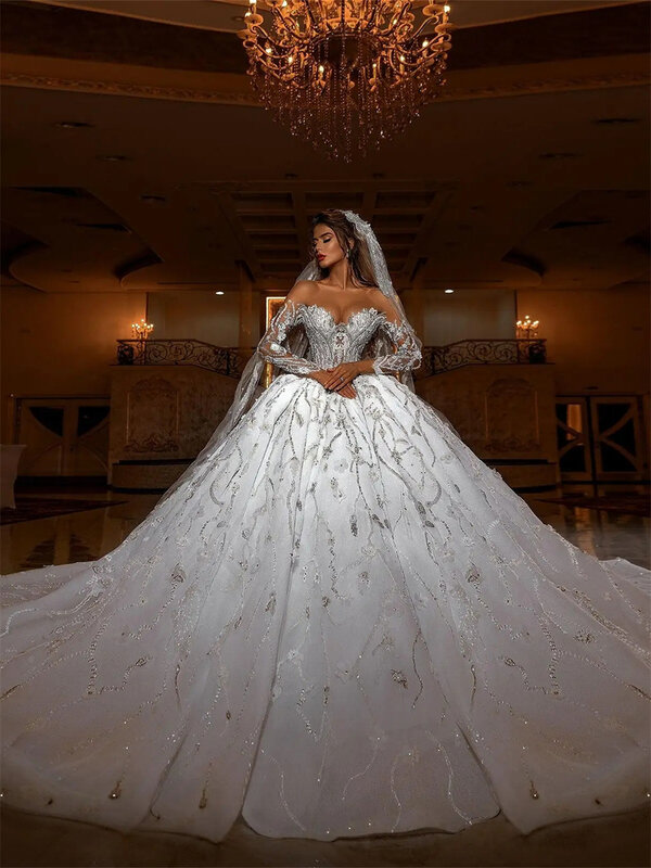 Очаровательное свадебное платье без бретелек 2024 элегантное бальное платье без рукавов роскошное женское платье мечты Robe De Mariee