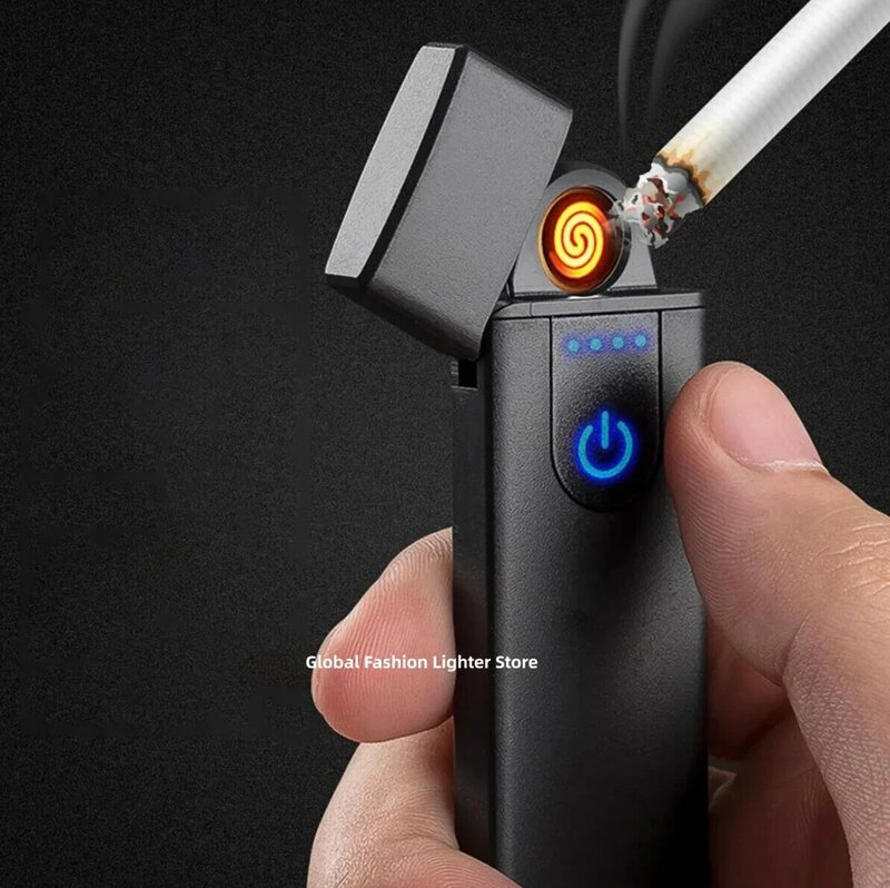 1pcs Dual Arc Plasma USB Rechargeable Lighter with LED Power Display - Windproof and Touch Induction - Creative Birthday Gift