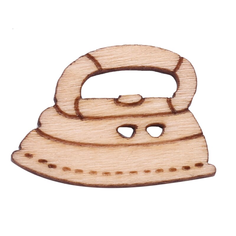Lèvent en bois en forme de ciseaux pour machine à coudre, bouton décoratif pour vêtements d'enfants, accessoire de scrapbooking, 100 pièces