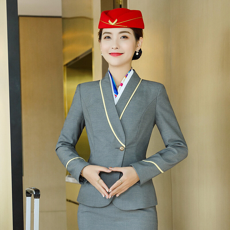 ชุดเครื่องแบบพนักงานโรงแรมชุดสายการบินพนักงานต้อนรับบนเครื่องบินชุดเครื่องแบบร้านเสริมสวยตามสั่ง