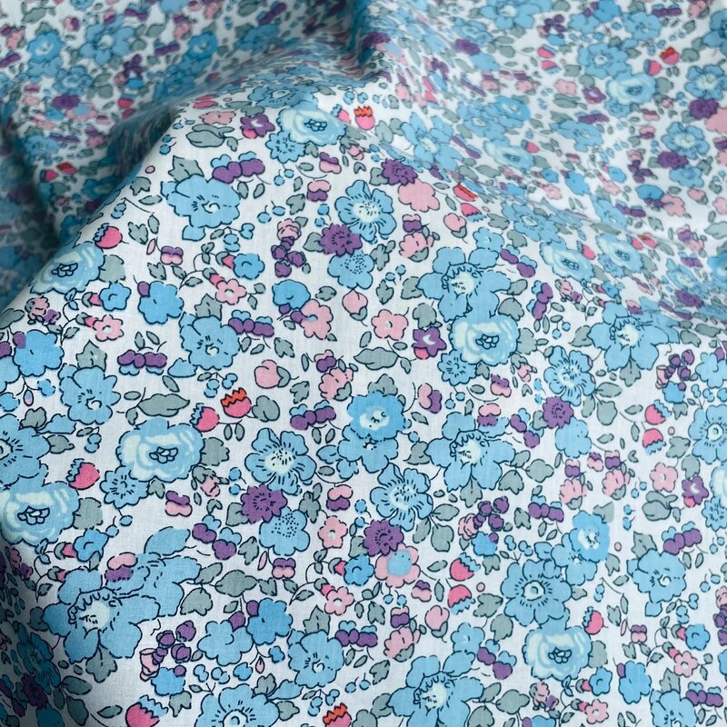 Tela de algodón Betsy Floral liberty para niños, tela de costura para bebés, vestidos, falda, diseñador hecho a mano, medidor de Patchwork, 60S