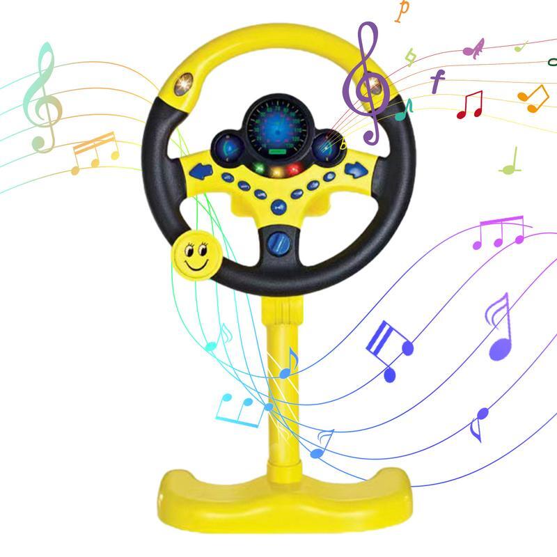 Brinquedo de condução simulado para bebês, Simulação brilhante, Volante, Musical Educacional, Carrinho eletrônico, Brinquedos vocais