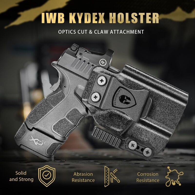 IWB Kydex Holster with Claw&Optic Cut Fit Springfield XD-S 3.3'', Right Hand
