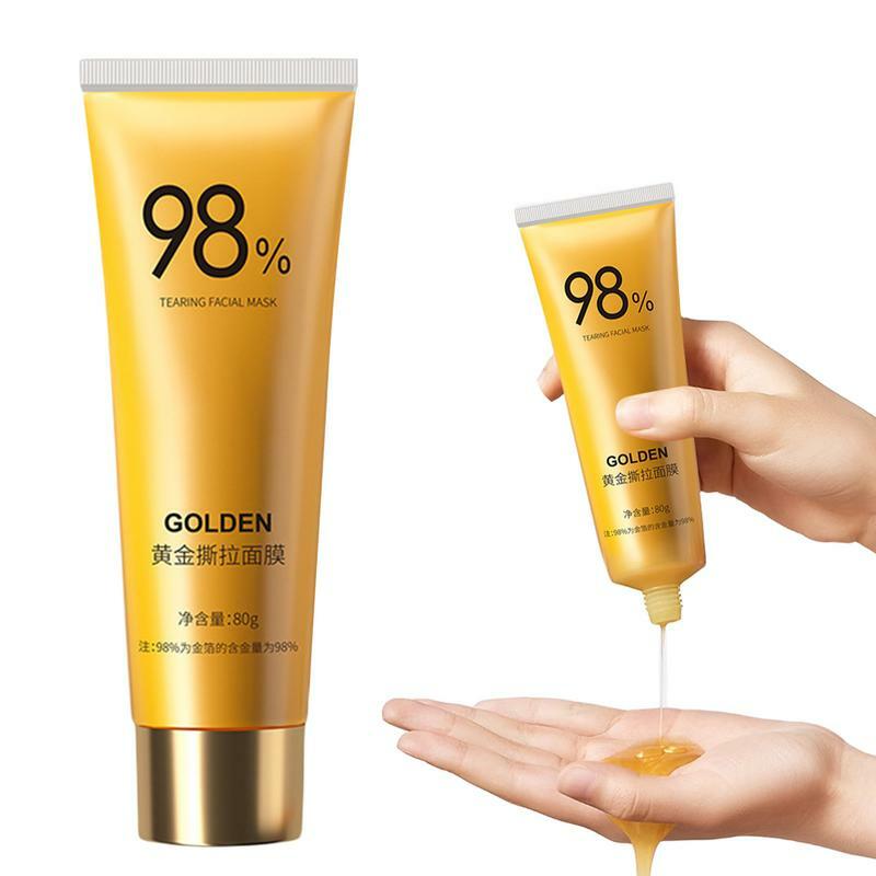 Maschera Peel-Off in lamina d'oro da 80g Peel Off maschera antirughe 98% maschera dorata per il viso per pulisce in profondità la cura della pelle