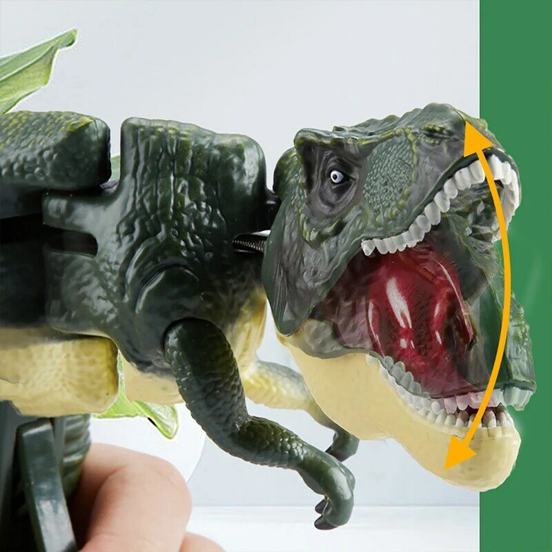 Zazaza-dinosaurio de juguete para niños, juguete de descompresión, oscilación telescópica operada a mano, modelo de dinosaurio